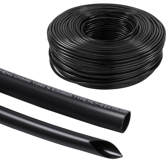 SUNNAREPOON Black Wire Harness Tubing, Car Unshrinkable Insulation Cord Sleeve for Wire Shielding Sheathing Organizer/Protection/Covering (1/4''(7MM)