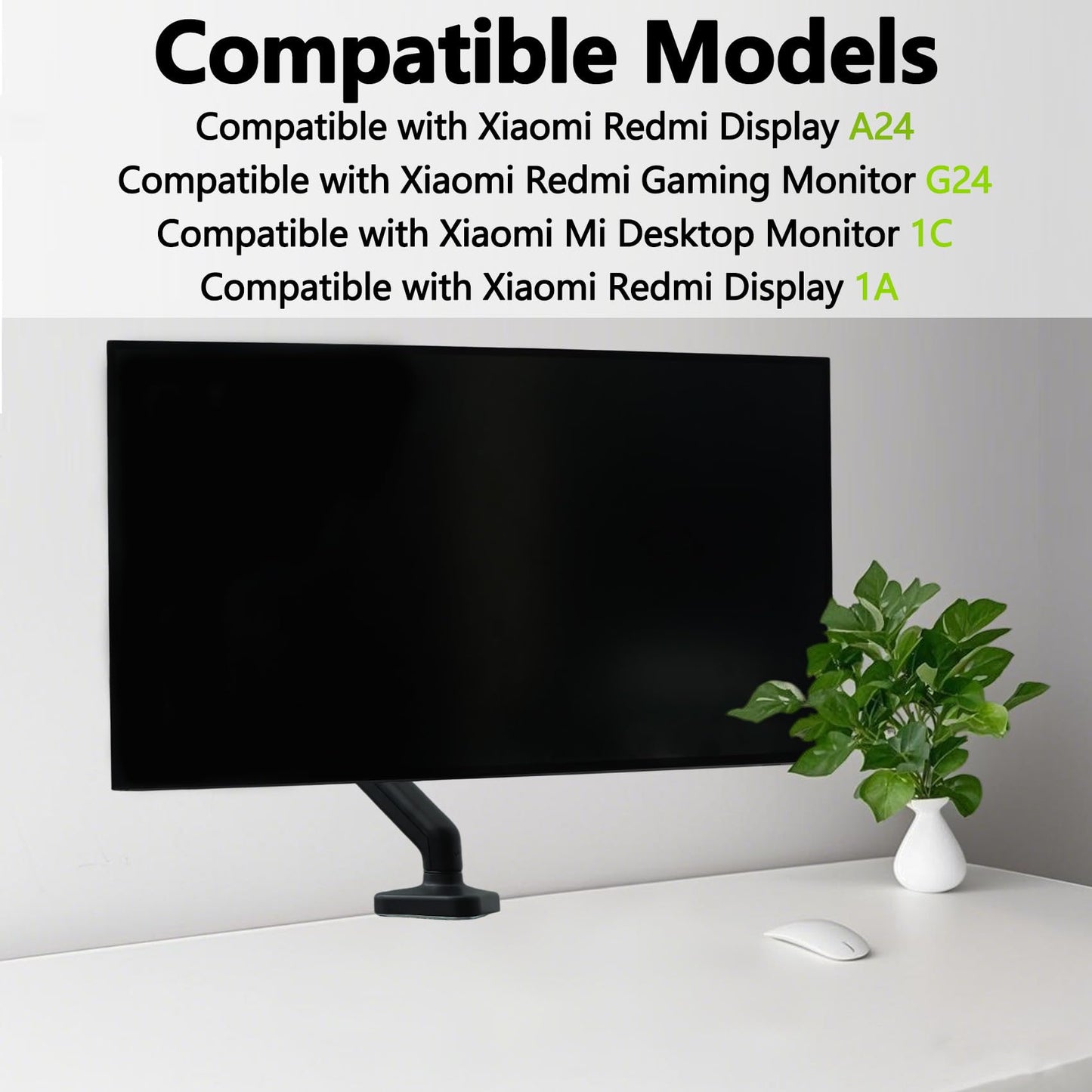 Yunquehe G24 Vesa adapter Compatible with Xiaomi mi 23.8" monitor?Fits A24 ,G24 ,1C,1A,RMMNT238NF?-Mount Bracket for VESA 75x75 to 100x100 Monitor