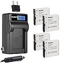 Kastar 4-Pack GB-60 Battery and LCD AC Charger Compatible with GE GB-60 GB60 Battery, GE GE X600 GE General Imaging Power Pro X600 Digital Camera
