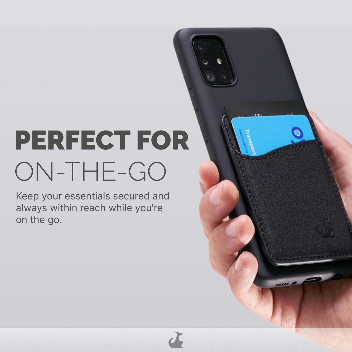 Wallaroo Premium Leather Cell Phone Wallet Stick On - Android and iPhone Wallet and Card Holder for Women and Men - Durable with Non-Slip Lining