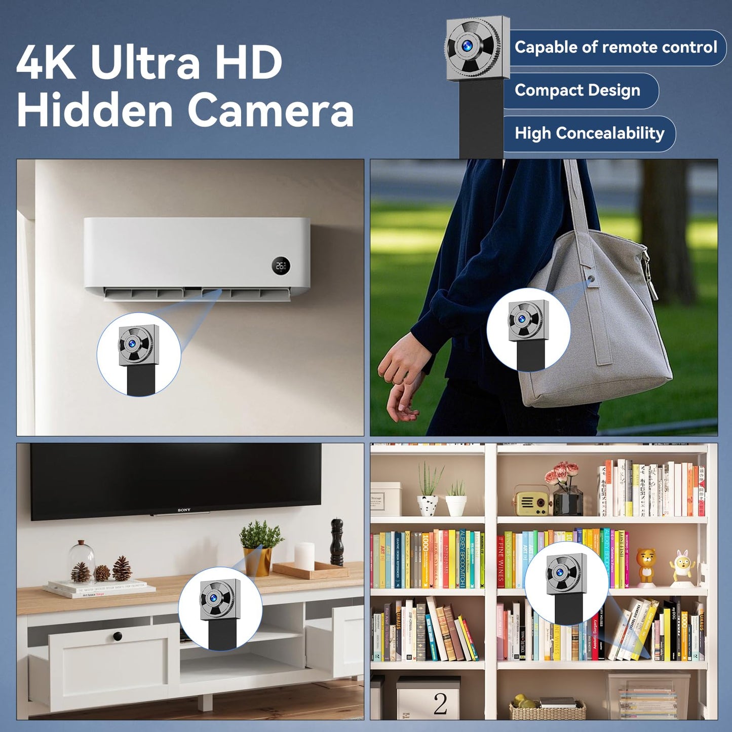 Pragovle Real Full-4K-HD-Mini-Camera, DIY Module Tiny Wireless Remote Control Nanny Security Cam with Motion Detection, Smart Home Surveillance Device