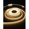 MIWISE LED Strip Lights,Super Bright 5V USB COB Tape Light 9.84ft/3m 2700K Warm White with Touch Dimmer Switch,CRI90+ Flexible Dimmable TV