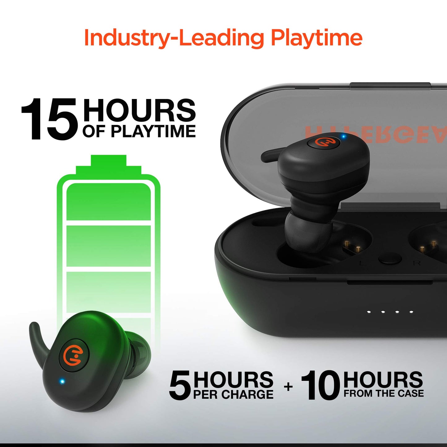 HyperGear Active True Wireless Bluetooth Earbuds - Noise Cancelling Mic, HD Stereo Sound, Touch Control, Quick Pairing, IPX5 Waterproof, Charging…