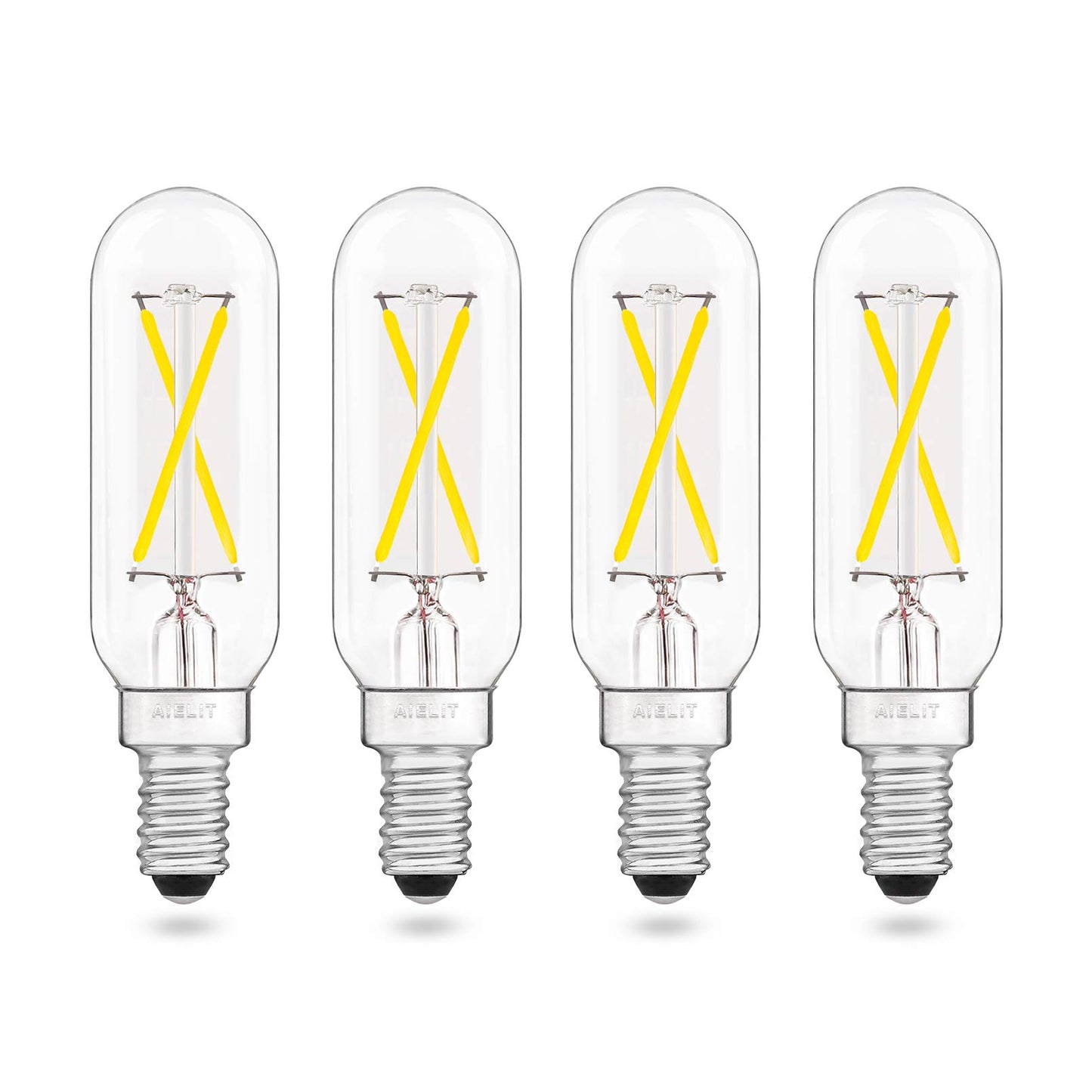 AIELIT 2W T6 Dimmable LED Tube Light Bulb, E12 Small Candelabra Base, 25-Watt Equivalent Tubular LED Filament Bulbs for Hallway Porch Foyer Bedroom