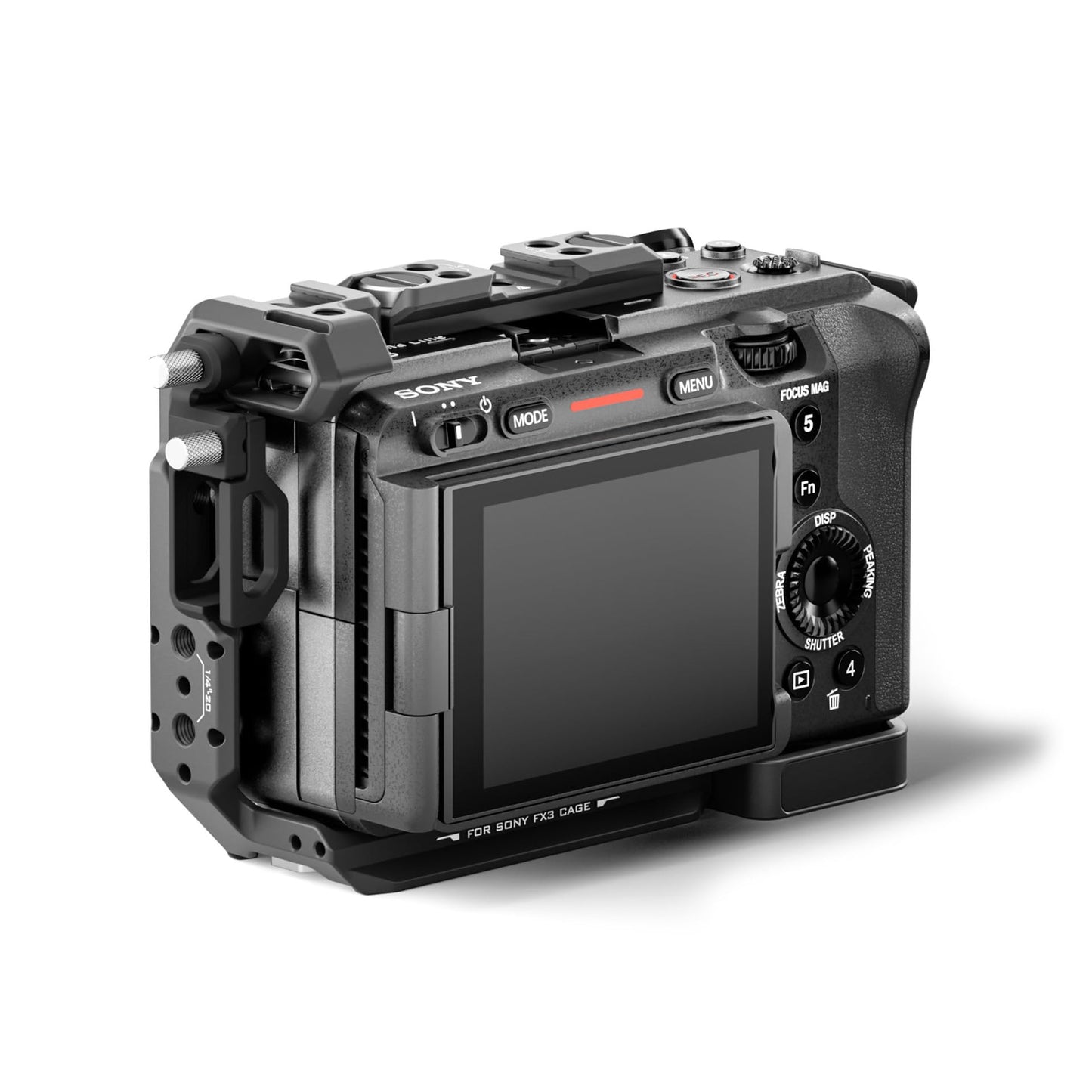 Tilta Full Camera Cage for FX3/FX30 V2 | Top Plate NATO Rail, Cold Shoe, 1/4""-20 and 3/8""-16 | Thumb Screw Design | Black