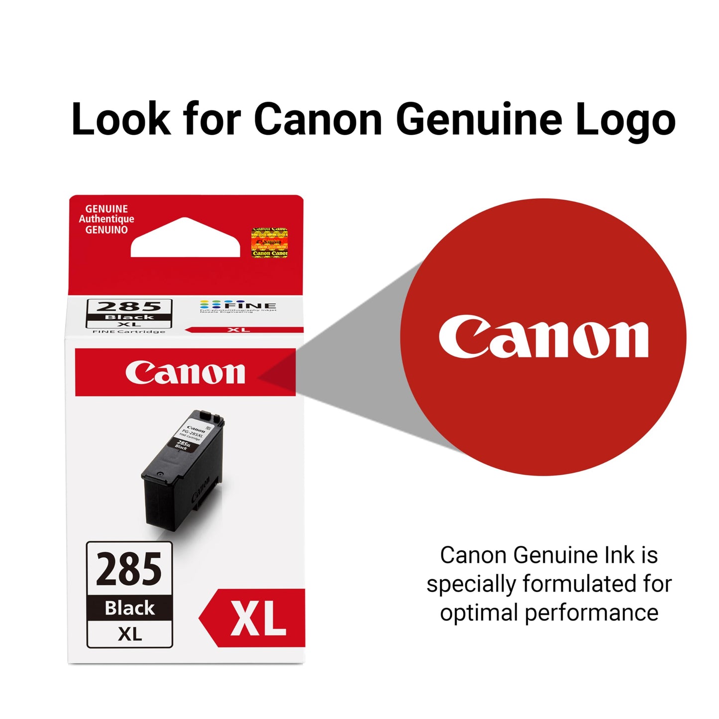 Canon PG-285 XL Genuine Black Ink Cartridge, Compatible with TR7820, TS7720/7722
