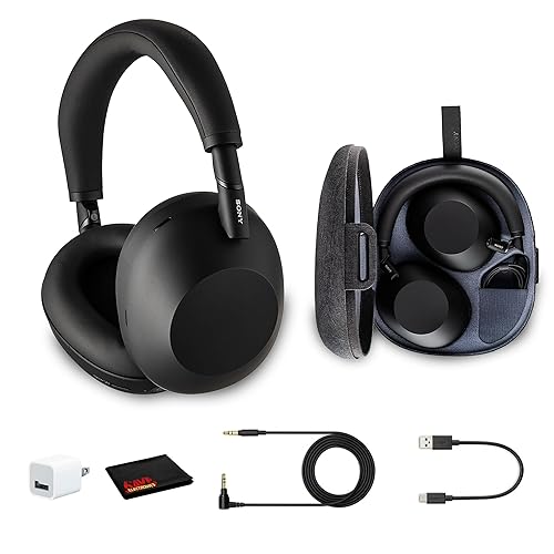 Sony WH-1000XM6 Wireless Noise Canceling Headphones (Black) Foldable Over-Ear Bluetooth Headset | Hi-Res Audio, 30-Hour Battery, LDAC, Multipoint…