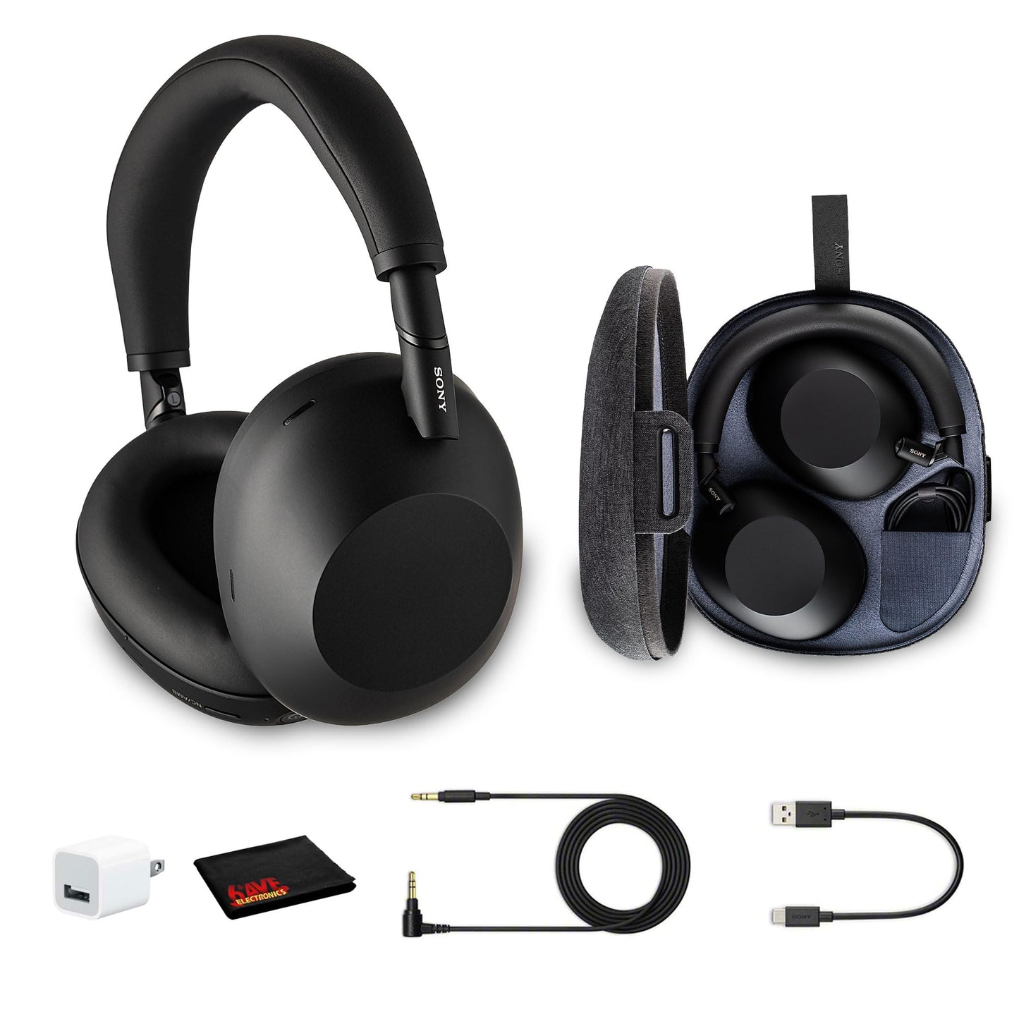 Sony WH-1000XM6 Wireless Noise Canceling Headphones (Black) Foldable Over-Ear Bluetooth Headset | Hi-Res Audio, 30-Hour Battery, LDAC, Multipoint…