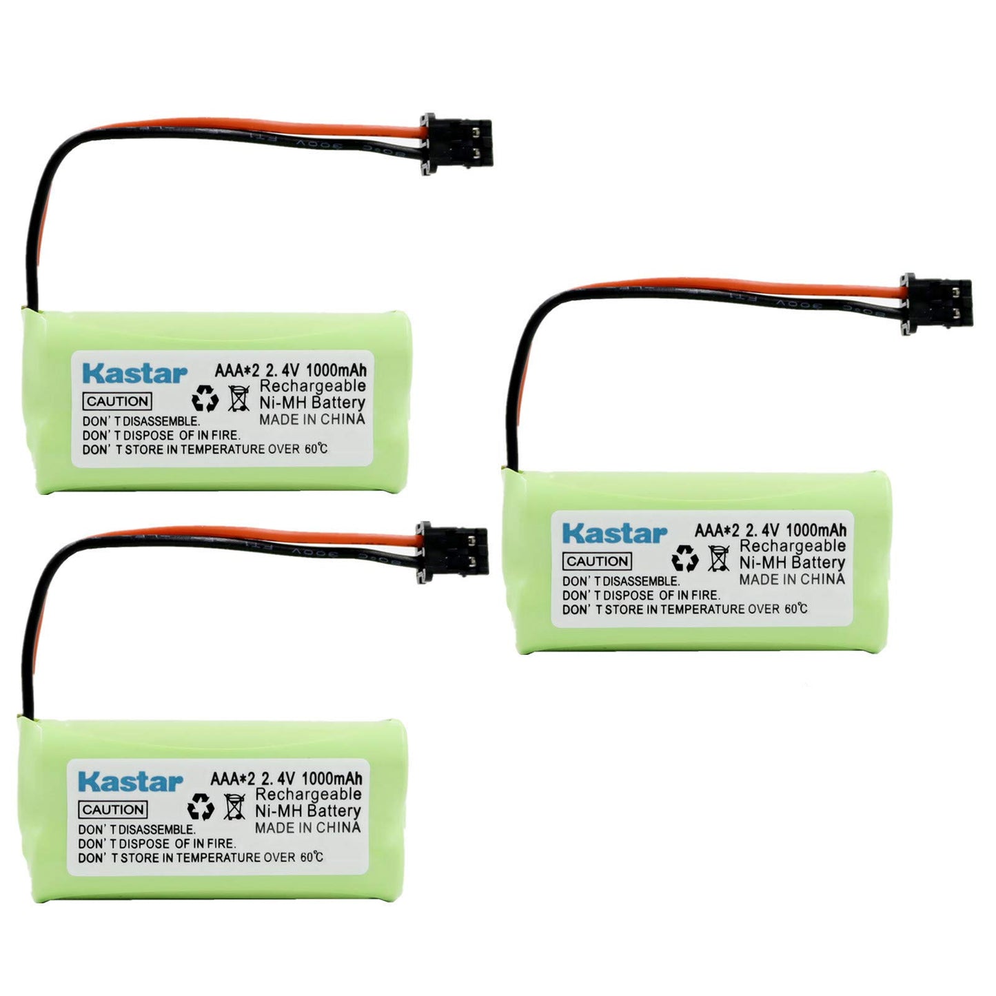 3 Packs Cordless Home Phone Battery for Uniden BT1008 B