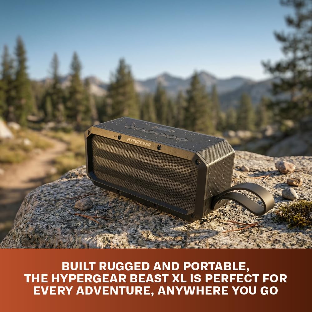 HyperGear BeastXL Bluetooth Speaker - 30W IPX6 Portable Speaker Bluetooth, Linkable Blue Tooth Speakers Outdoor & Indoor Water Resistant Loud Bass
