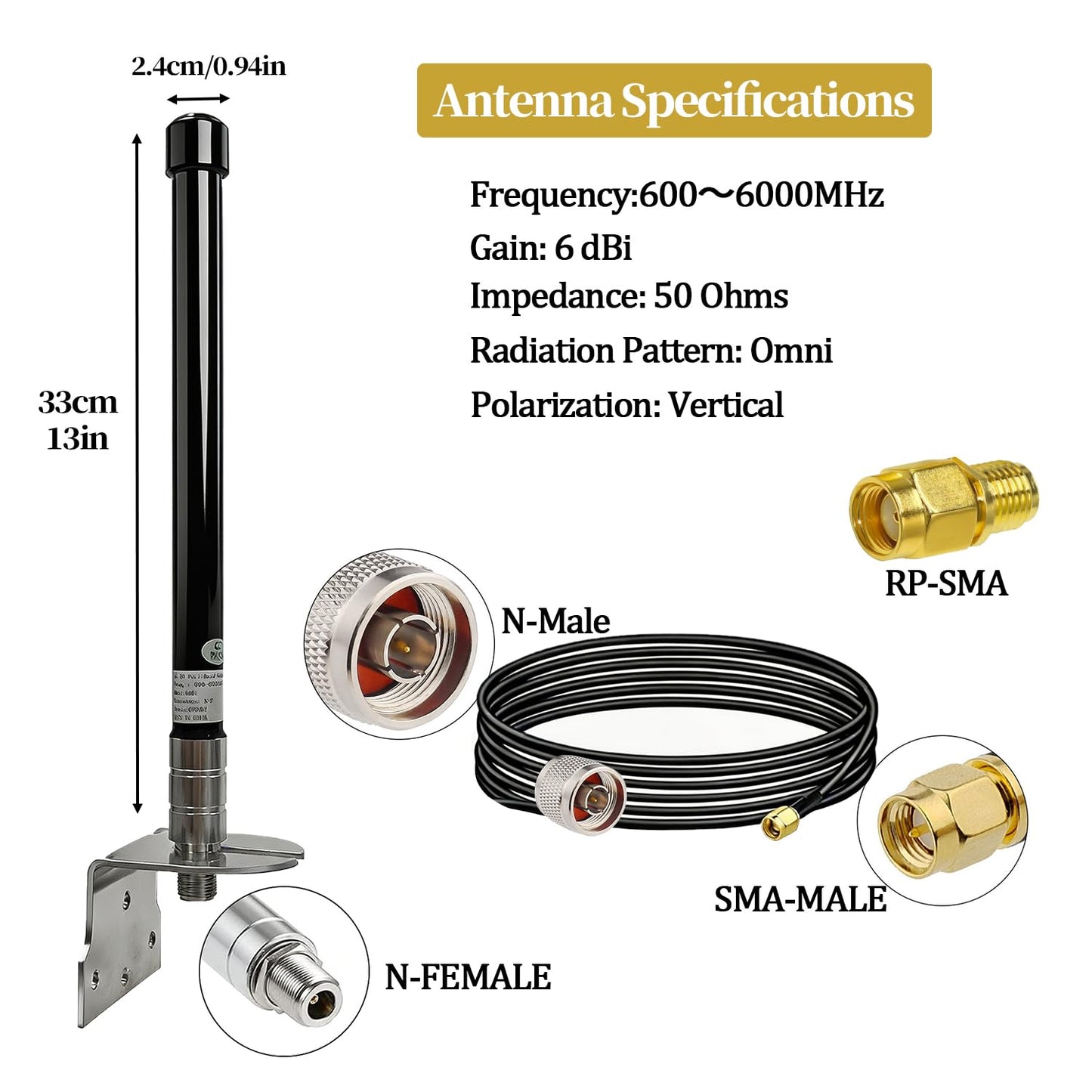 GTOMNI Trail Camera Antenna 4G LTE Long Range Cellular Antenna Full-Band External Signal Game Camera Antenna Booster - Ultra Strong Signal Strength