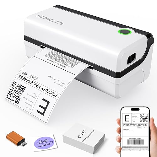 Rongta Bluetooth Thermal Shipping Label Printer, Wireless 4x6 Shipping Label Printer for Packages, Support Android&iPhone and Windows, Widely Used