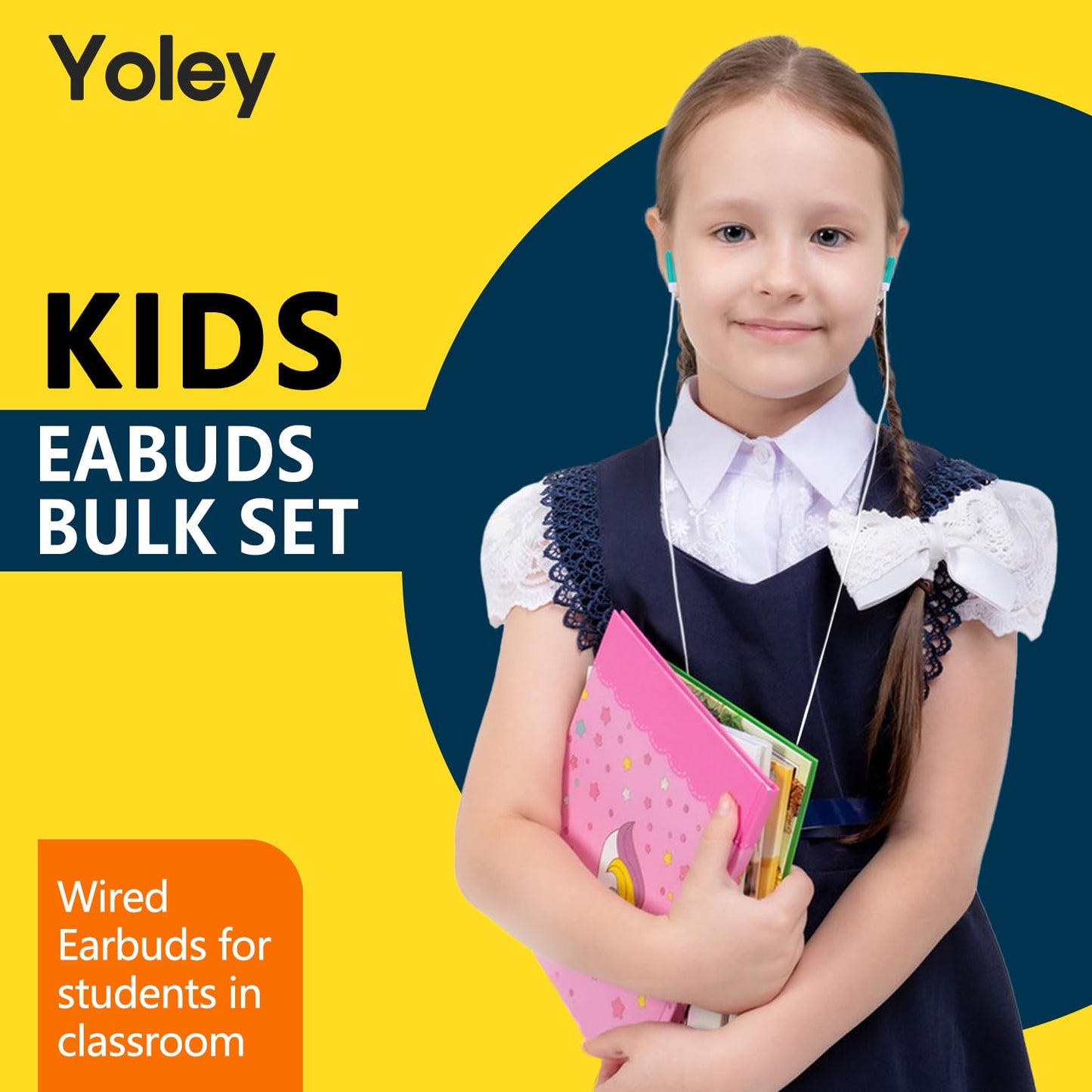 Yoley Classroom Earbuds Bulk 50 Pack for Kids School Children Student Boys Girls Toddler Teen and Adult(Mixed Colors)