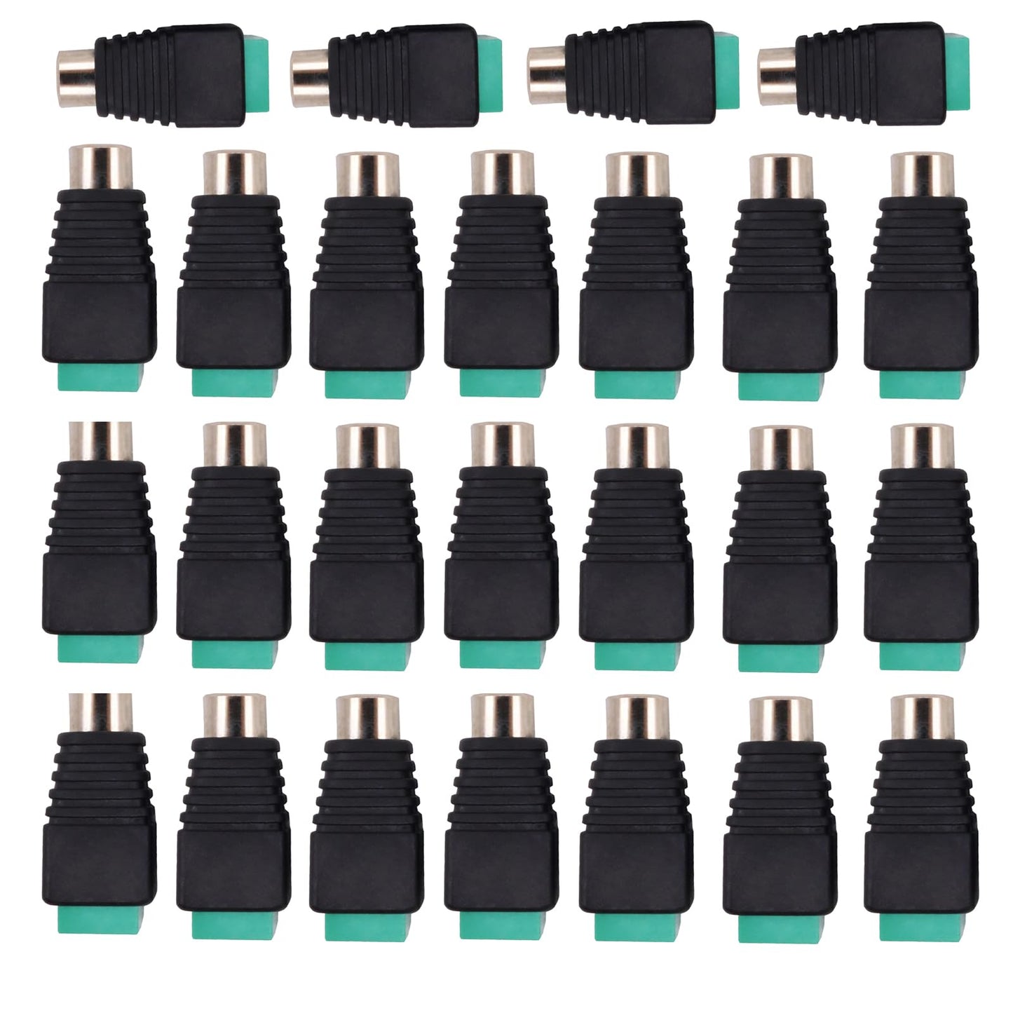 25Pcs RCA Plugs Cable Audio Adapter Screws Phono RCA Female Plug to AV Screw Terminal Audio Video Connector Adapter Wire RCA Adapte for Speaker Wire