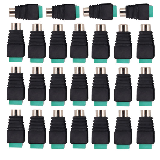 25Pcs RCA Plugs Cable Audio Adapter Screws Phono RCA Female Plug to AV Screw Terminal Audio Video Connector Adapter Wire RCA Adapte for Speaker Wire