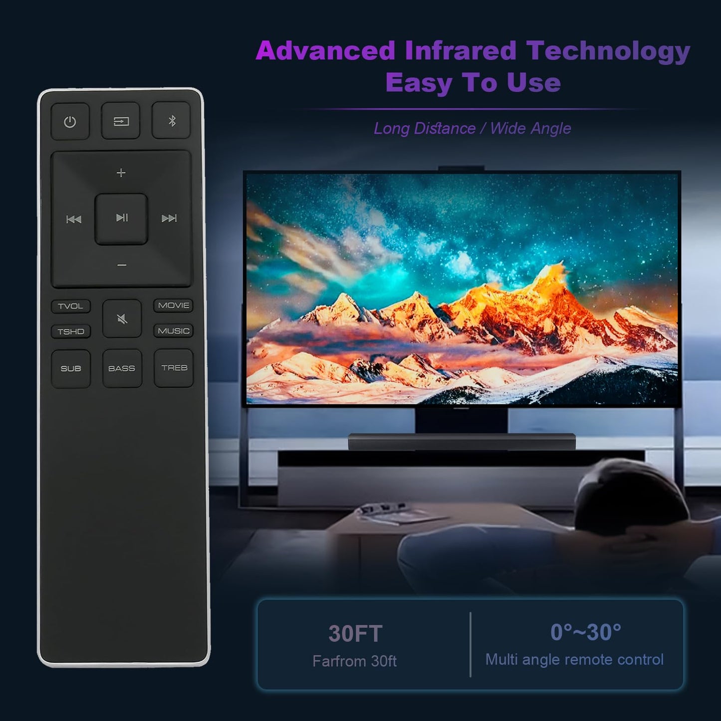 New XRS551-D XRS551D Replaced Soundbar Remote fit for VIZIO Sound Bar SB2821-D6 SB3820-C6 SB4451C0 SB4051D5 SB4451-C0 SB3851D0 SB4051-D5 SB3851-D0