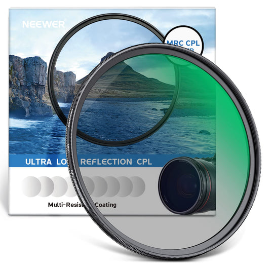 NEEWER 58mm Polarizer Filter 30 Layer Multi Resistant Nano Coated Circular Polarizing Filter(CPL) with HD Optical Glass/Ultra Slim Frame, Reduce
