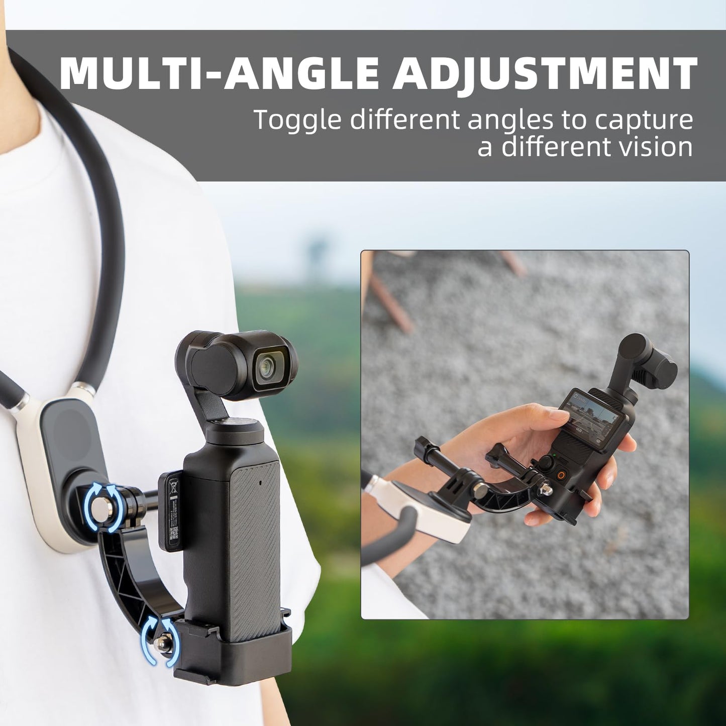 Pocket 3 Magnetic Neck Mount for DJI OSMO Pocket 3 Creator Combo,Chest Mount POV/Vlog Video Selfie Stand Hand Free Neck Holder for GoPro Hero