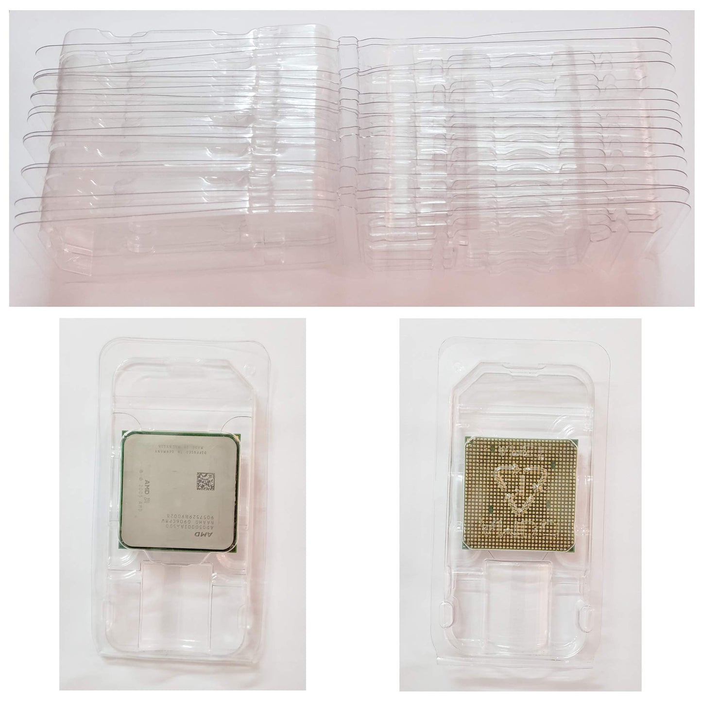 15PCS Computer CPU Case Tray Packaging Clamshell for AMD 938 940 AM1 AM2 AM3 AM4 AM5 FM1 FM2 FM2+ CPU Holder Protector Box (15pcs Shell fit AMD)