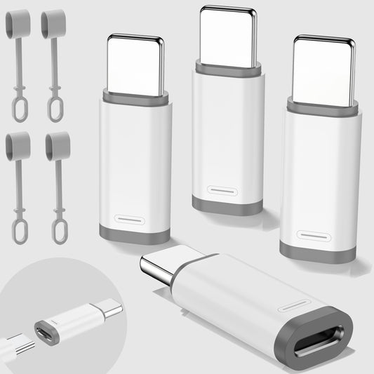 Liaoan 4-Piece USB C to IP Adapter, Supporting 36W Fast Charging and Data Transfer. IP Male to USB C Female Adapter, Does not Support Headphone…