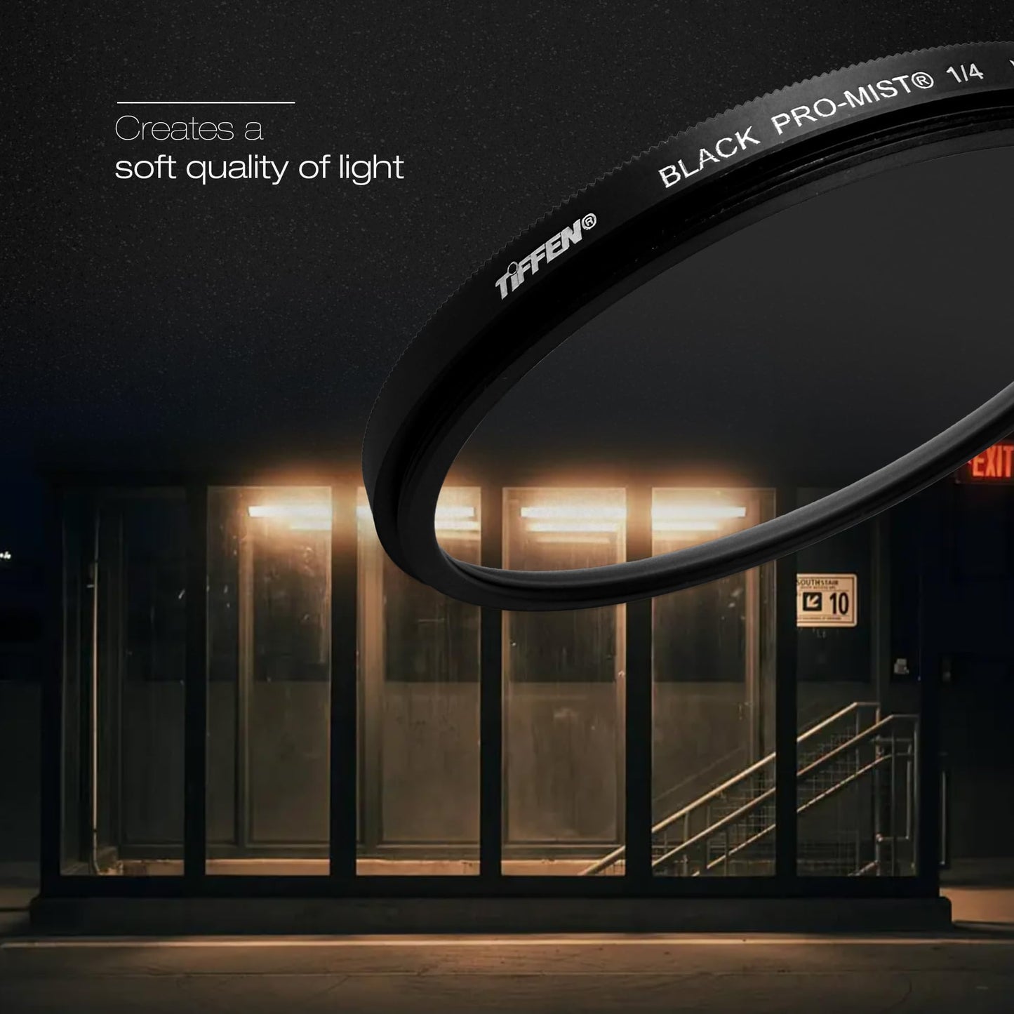 Tiffen 77mm Black Pro-Mist 1/4 Filter|Black Pro-Mist Filter|Ultra Slim|Cinematic Effect Camera for Portrait Photography/Video/Vlog