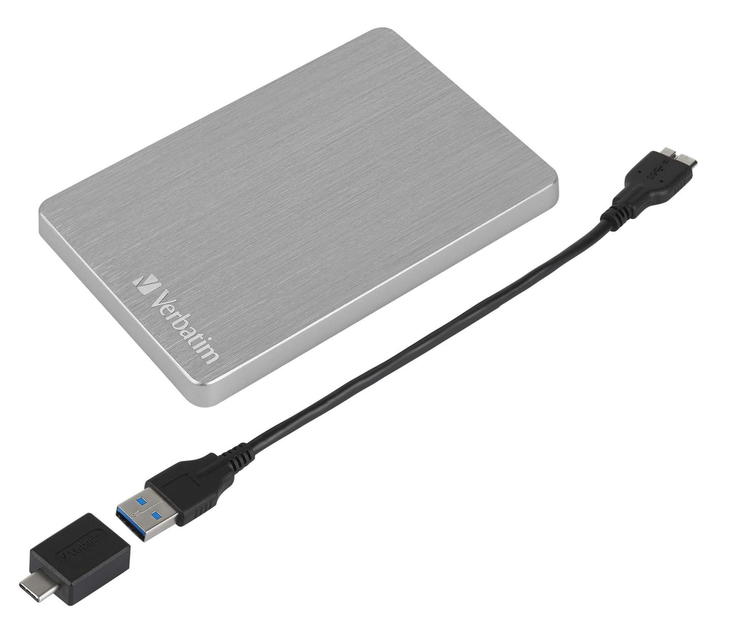 Verbatim 1TB Store 'n’ Go ALU USB 3.2 Gen 1 HDD Slim Aluminum Portable External Hard Drive - Silver