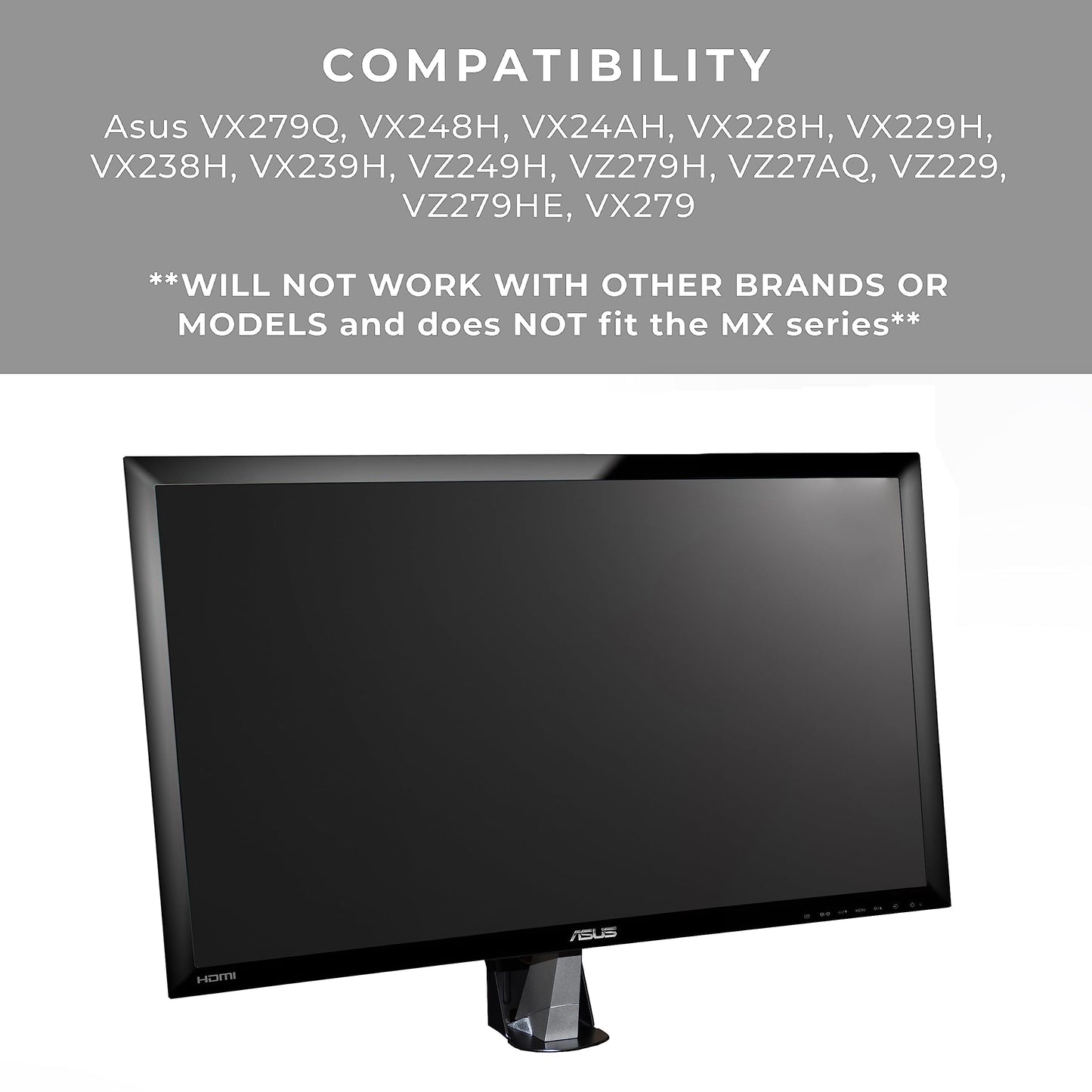 HumanCentric VESA Mount Adapter Compatible with Asus VX-Series Monitors Fits VX279Q, VX279H, VX248H, VX24AH, VX228H, VX229H, VX239H, VX238H, VZ249H