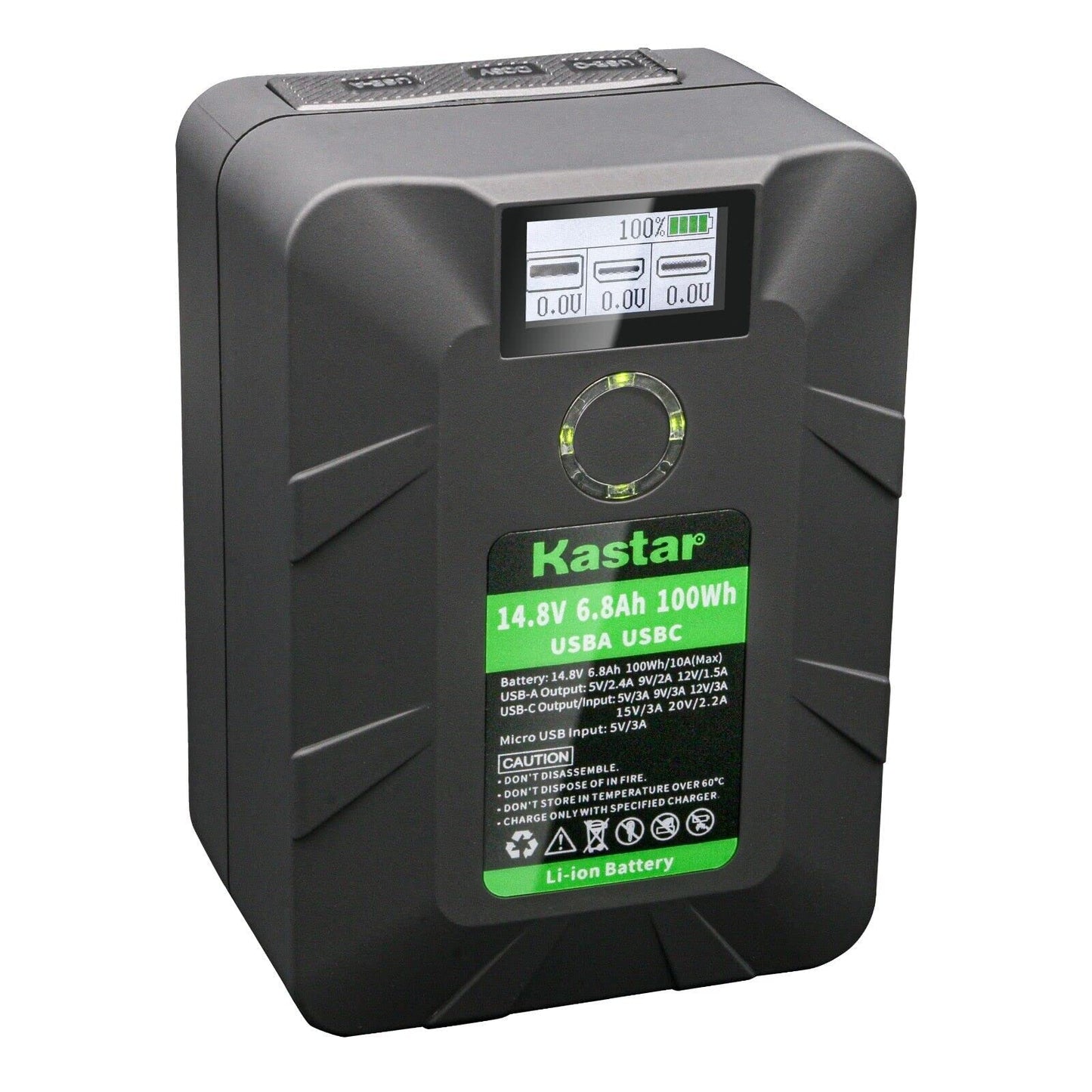 Kastar BP-Y100W V-Mount Battery Replacement for Mini V-Mount V-Lock, Godoxx VL200 LED Light, Rotolight and Dracast Lighting Systems, Led Studio