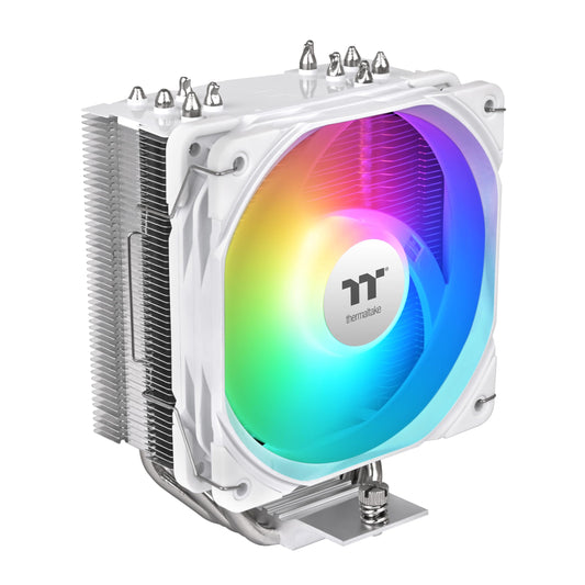 Thermaltake UX500 ARGB White CPU Cooler; 5xØ6mm Copper Heatpipes; 120mm PWM Fan; 700~1800 RPM; Intel/AMD Compatible; Single Tower; 260W TDP; White