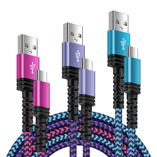 Type C Charger Cable 3 Pack-10ft 6ft 3ft for Samsung Galaxy A15 5G,A17,A16,A56,S25 Ultra,Z Flip7 6,Z Fold7