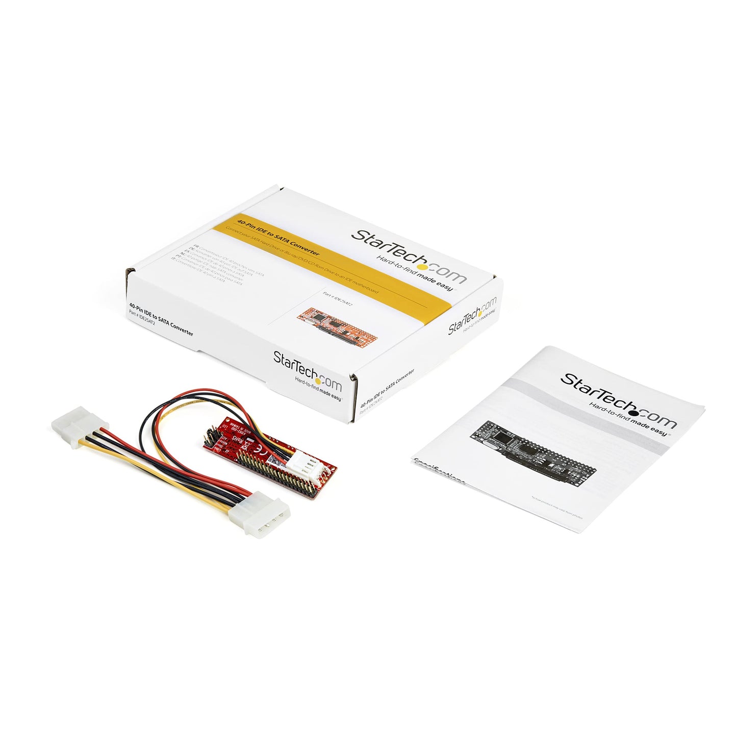StarTech.com IDE to SATA Hard Drive or Optical Drive Adapter Converter, 40-Pin PATA to 2.5" SATA HDD / SSD / ODD Converter, TAA