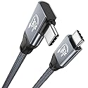 QCEs USB C Monitor Cable Right Angle 3.3FT Video Output to Portable Monitor 8K USB C 3.2 Gen 2x2 Video Cable 20Gbps Data Transfer, 240W PD Charging