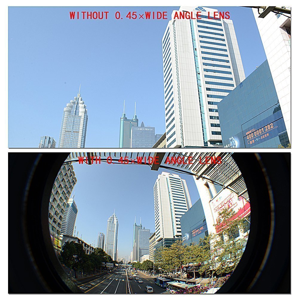 58mm 0.43X Wide Angle Lens For Canon Rebel T3, T3i, T4i, T5, T5i, T6, T6i, T6s, T7, T7i, SL1, SL2, EOS 60D, EOS 70D SLR Cameras with 18-55mm