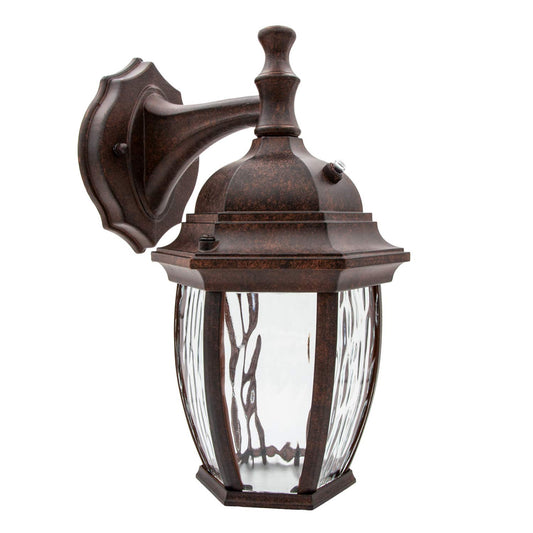 Maxxima LED Brown Outdoor Wall Light, 580 Lumens 3000K, Dusk to Dawn Sensor