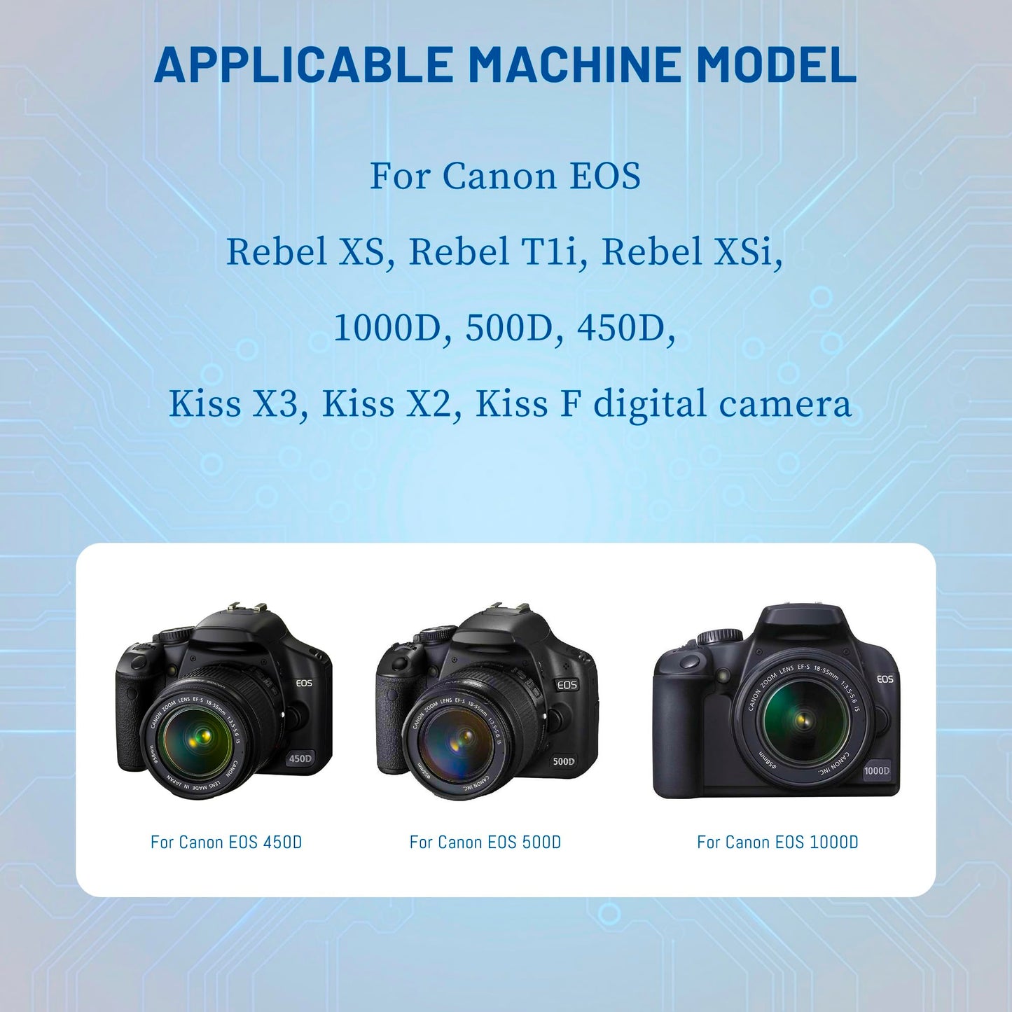 ANCBD 2 Pack LP-E5 Batteries with USB-C Dual Charger Compatible with Canon EOS Rebel XS, Rebel T1i, Rebel XSi, 1000D, 500D, 450D, Kiss X3, Kiss X2