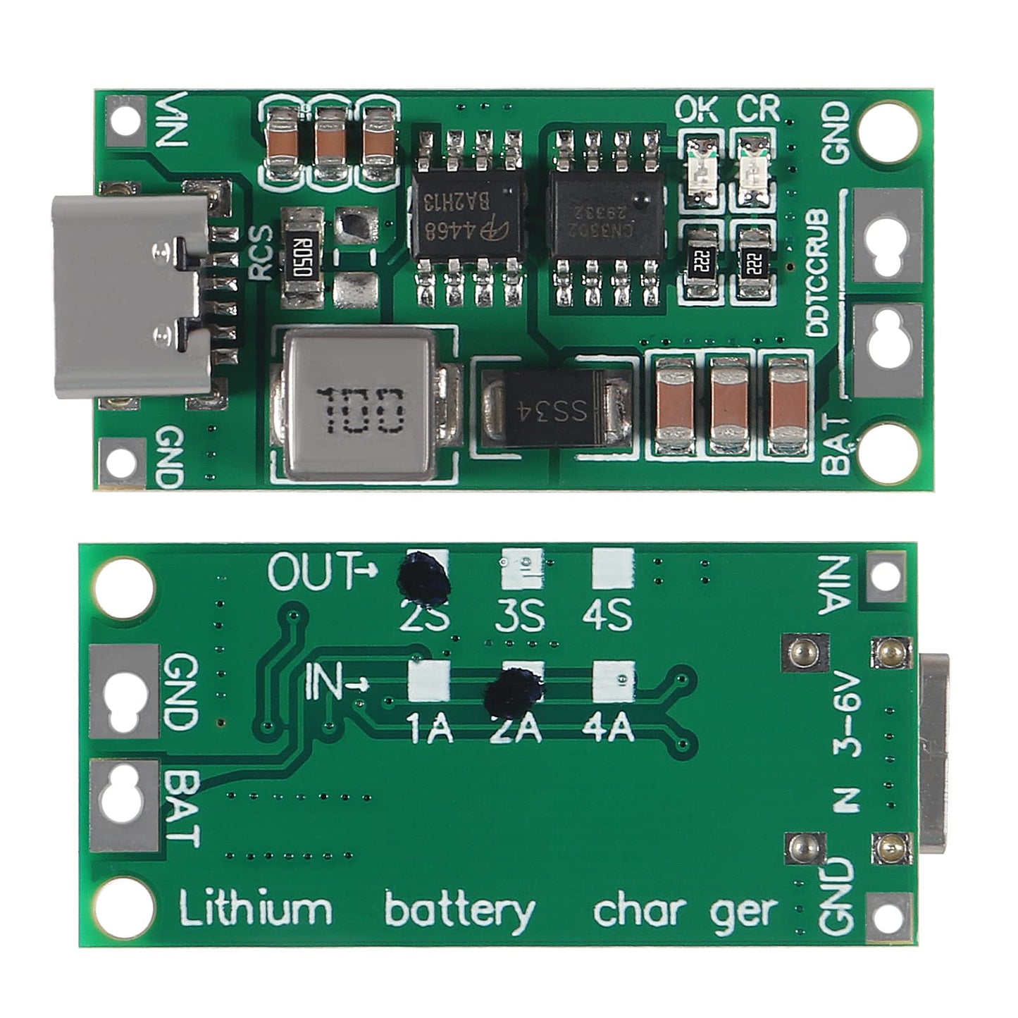 ACEIRMC 2pcs Type-C USB 2S 2A Boost Converter 8.4V 12.6V 16.8V Step-Up Power Module LiPo Polymer Lithium Battery Charging Protection Board