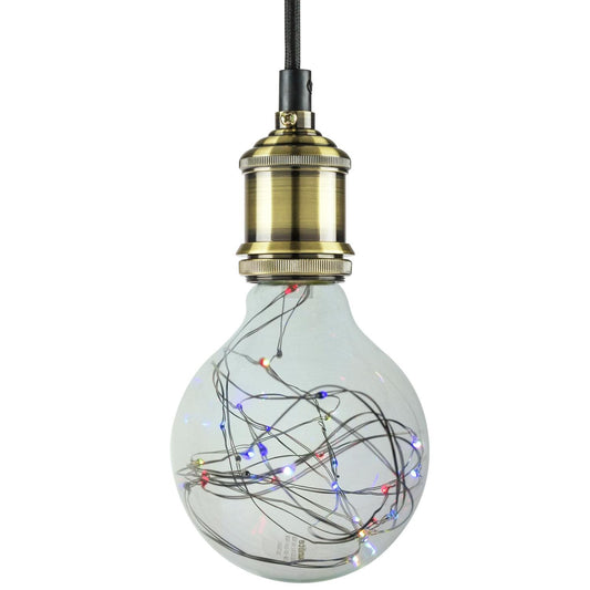 Sunlite G30 Globe Shaped Bulb, 30 Twinkling + Color Changing LED Fairy Lights Inside, Medium (E26) Base, Decorative, Party, Holiday, Kids Room, Patio