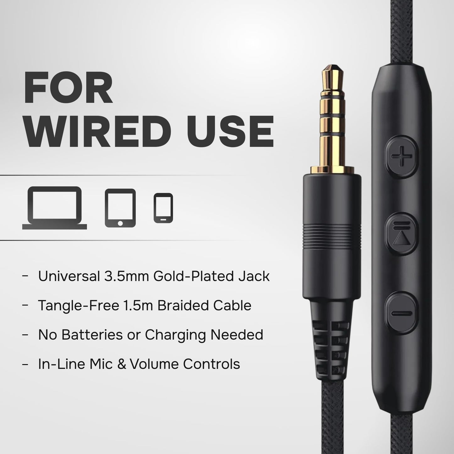 ARTIX CL750 Over Ear Headphones Wired with Mic & Volume Control, Audio with 100% Noise Cancelling Computer Wired, Plug in for Laptop, Dj Corded…