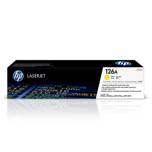 HP 126A Yellow Toner Cartridge | Works LaserJet Pro 100 Color MFP M175 Series, CP1025 Series, TopShot LaserJet Pro M275 MFP Series | CE312A