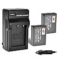 DSTE 2-Pack NP-85 Battery + Travel and Car Charger Compatible for Fujifilm FinePix S1 SL240 SL260 SL280 SL300 SL305 SL1000 Digital Camera