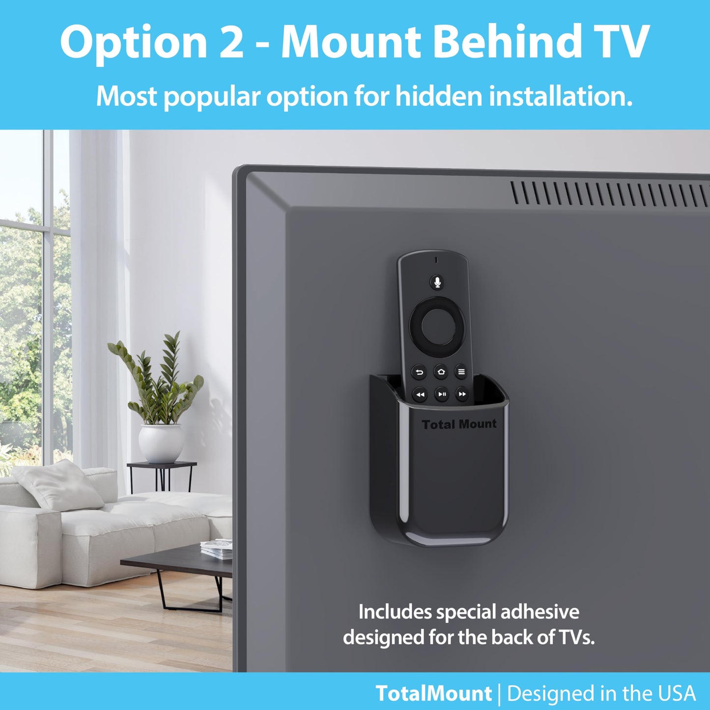 TotalMount Universal Remote Control Holder - Medium (Black)