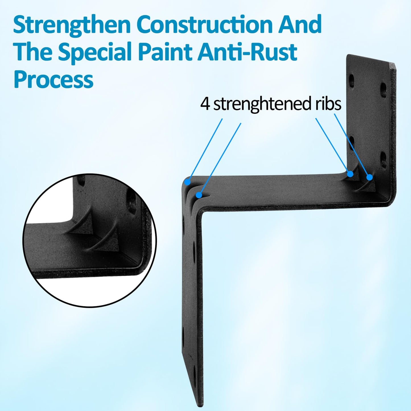 XRDS-RF Antenna Mount Kits - Black-Coated Pole Mount Bracket with Double U-Bolts Clamp V Jaw Bracket for Outside Home Antenna Holder - 2 Sets