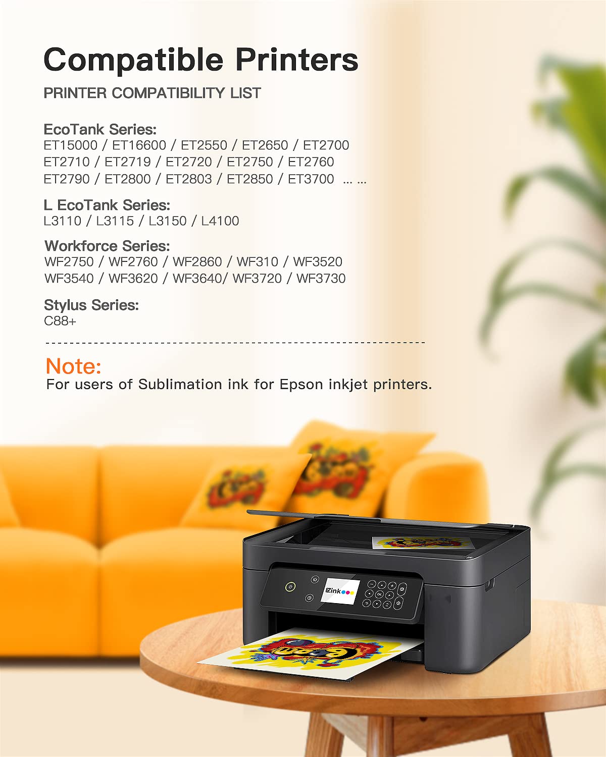 E-Z Ink (TM Autofill 500ML Sublimation Ink for EcoTank ET-2803 ET-4800 ET2720 ET2750 ET2760 ET-2800 ET-2850 ET-3850 ET-3830 ET4700 ET-4850 ET15000