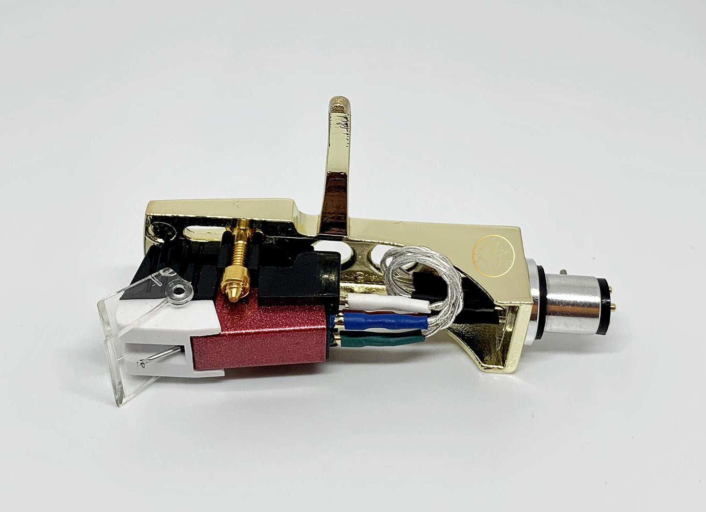 Cartridge and Stylus, needle and Gold Headshell with mounting bolts for Pioneer PL50, PL518, PL512, PL530, PL630, PLA45D, PLA35, PL516, PL88FS, PL61