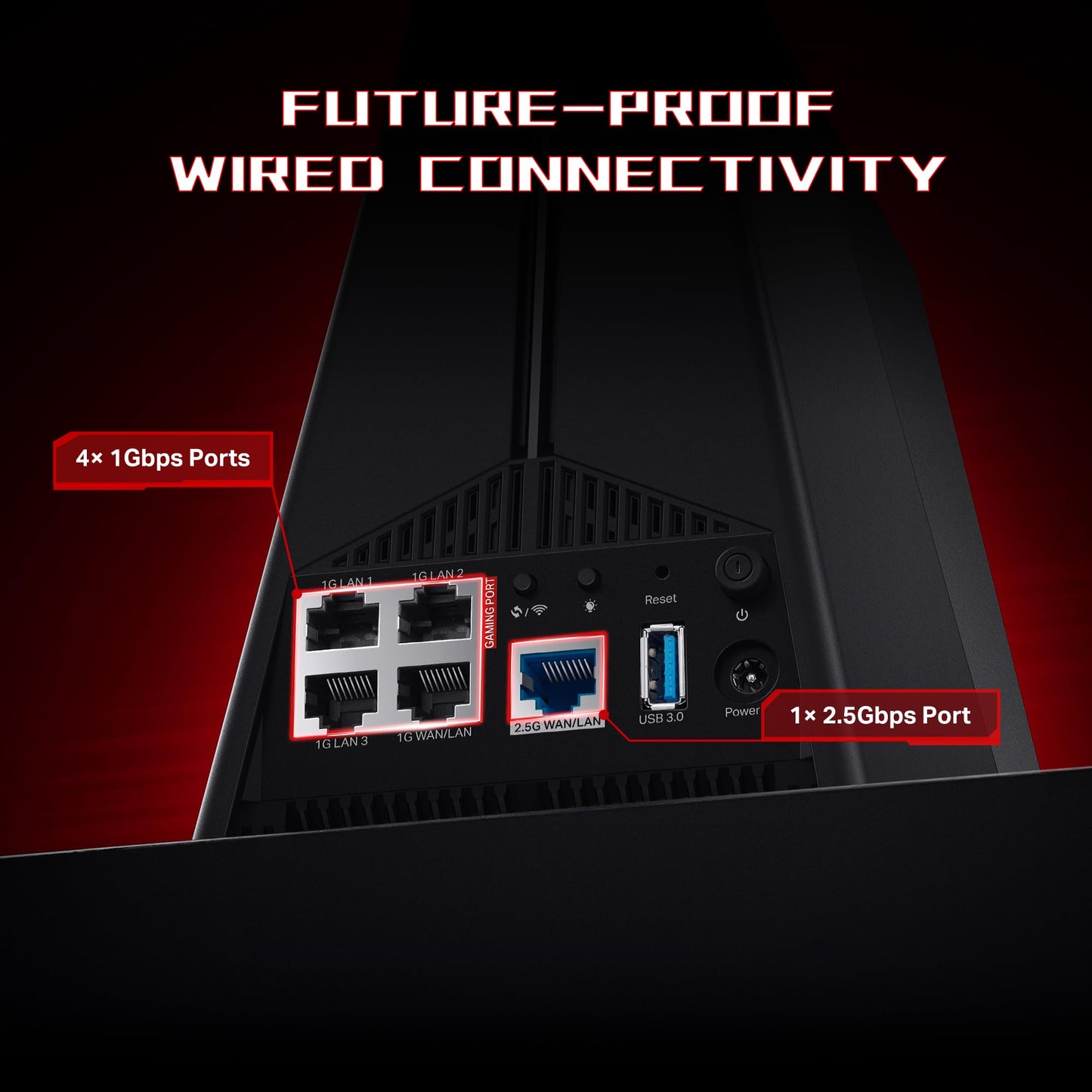 TP-Link Tri-Band AXE5400 Wi-Fi 6E Gaming Router Archer GXE75 | 6-Stream 5.4 Gbps | 1×2.5G + 4×1G Ports, USB 3.0 | Exclusive Acceleration, Gaming Port