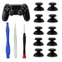 CDHKOZ 10PCS Thumbsticks Analog Joystick Thumb Sticks for PlayStation 4 PS4 Slim Pro Controller,with Screwdriver Tweezer Tools (Black)