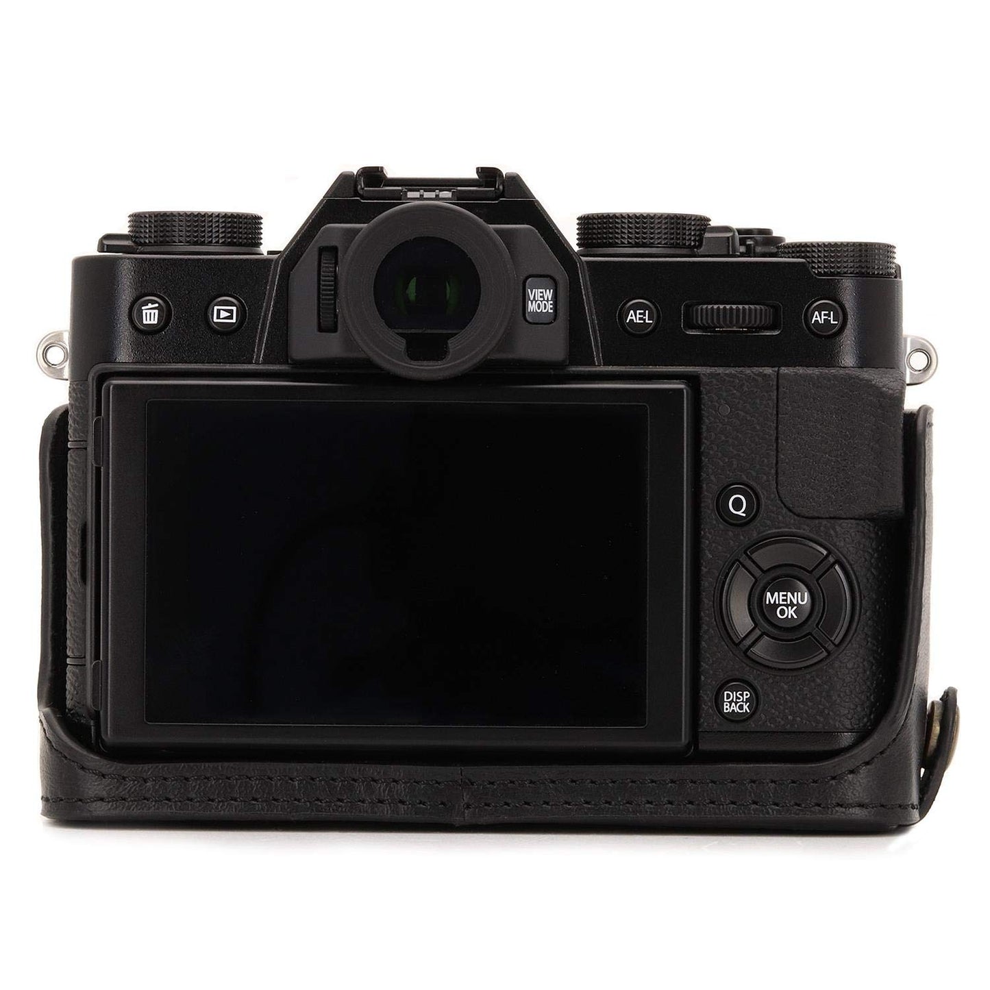 MegaGear MG957 Ever Ready Leather Camera Half Case and Strap Compatible with Fujifilm X-T30 MII, X-T30, X-T20, X-T10 - Black