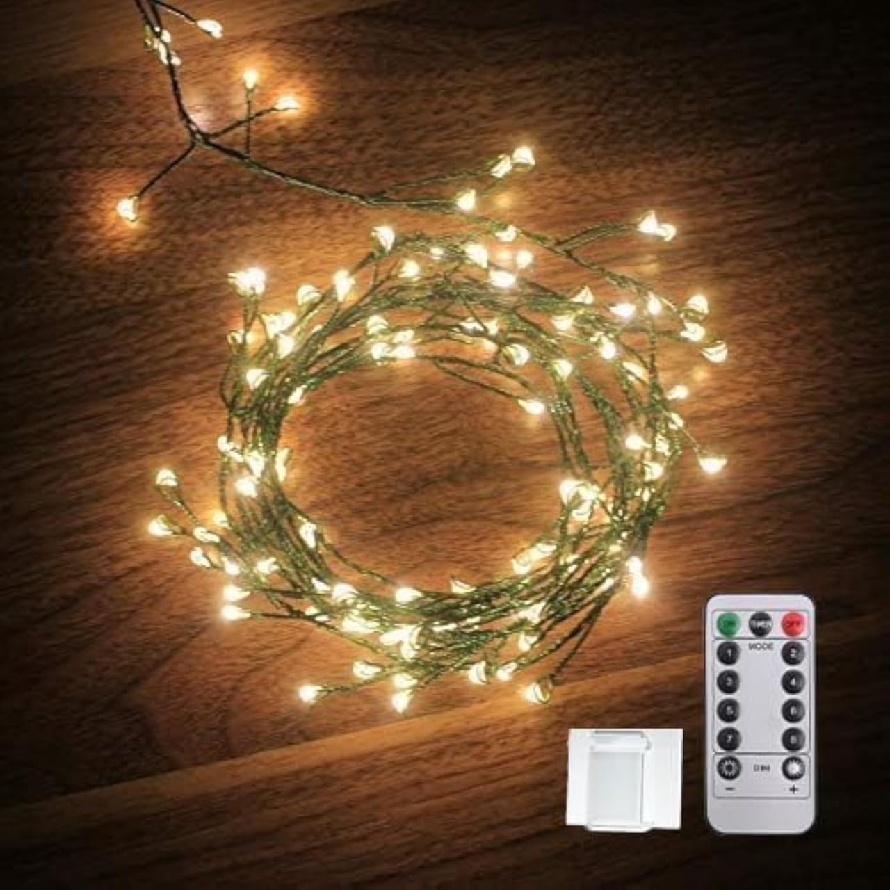 Dailyart 6feet 120 LED Starry Lights, Battery Operated Waterproof Dark Green Copper Wire Fairy Light String Light for Garland, Wreath, Patio, Garden