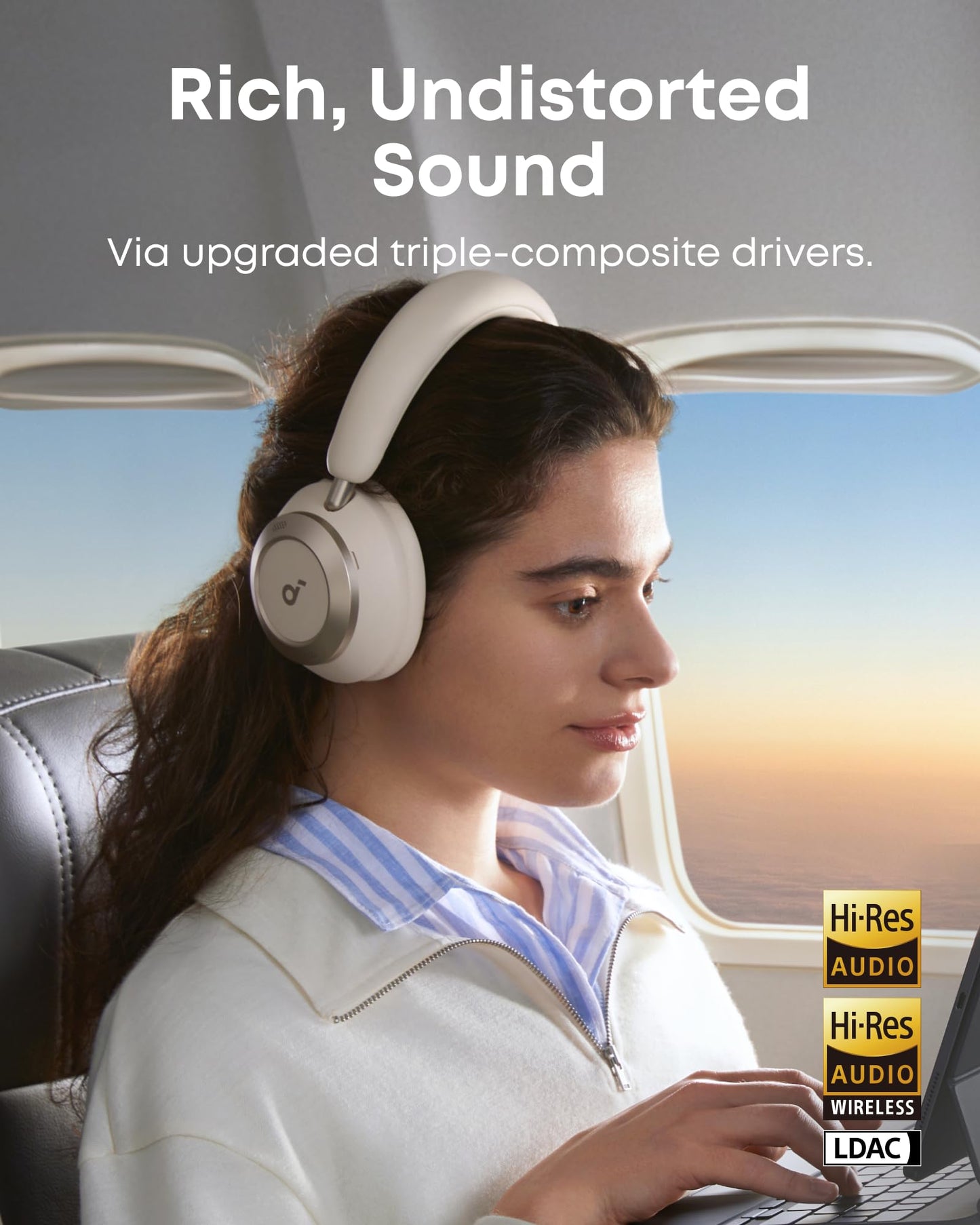 Soundcore Space One Pro, FlexiCurve Over-Ear Headphone, Adaptive Active Noise Cancelling Headphones Driven by 6 Mics, 60H Lossless Audio, Ultra-Fast…