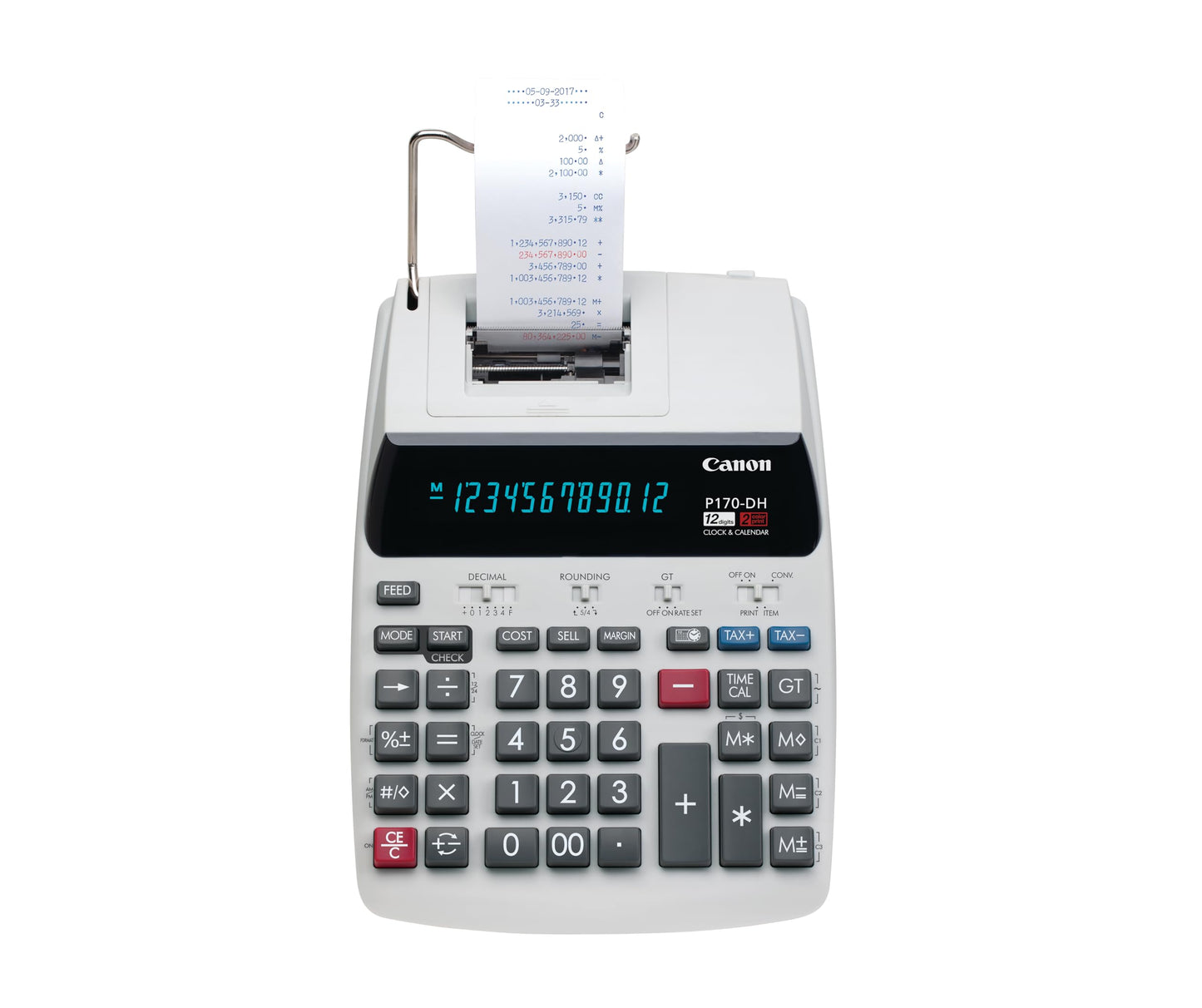 Canon Office Products 2204C001 Canon P170-DH-3 Desktop Printing Calculator with Currency Conversion, Clock & Calendar, and Time Calculation